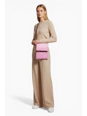 Emilio Pucci Pink Embossed Leather Crossbody Bag & Wristlet Set